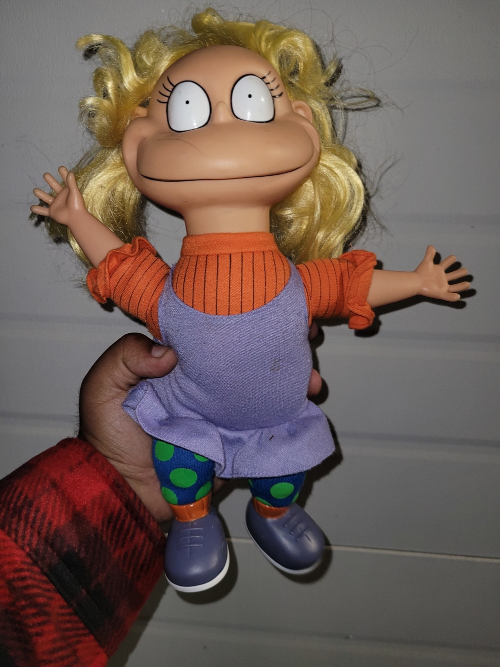 Rugrats Angelica Plush Doll Vintage Figure 1996 Vinyl Face 12" Tall Nickelodeon